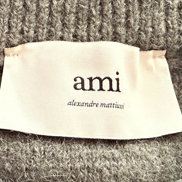 $1395 Authentic AMI Alexandre Mattiussi Men's Gray Alpaca Sweaters Sz.XL - Picture 2 of 11